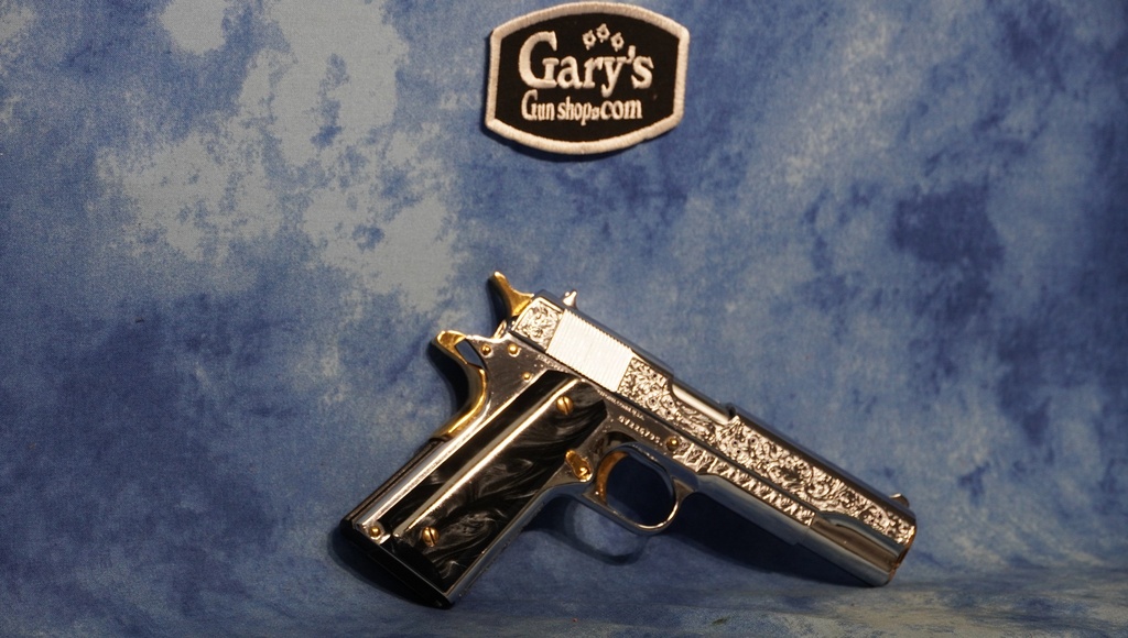 SEATTLE ENGRAVING COLT 1911 45 ACP VINE & BERRIES HIGH POLISH CHROME