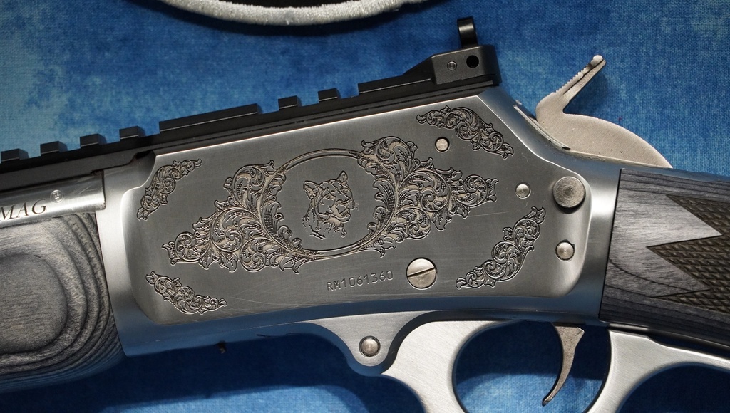 CUSTOM & COLLECTABLE MARLIN 1894 WILDLIFE SERIES MOUNTAIN LION 357 MAG 