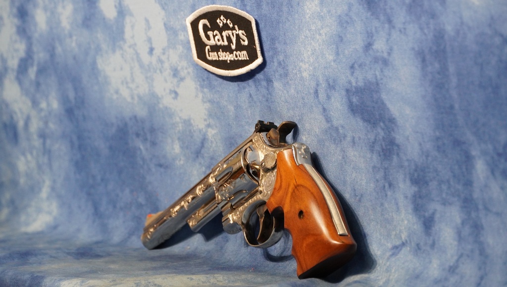 USED SMITH & WESSON MODEL 57 NICKEL FACTORY ENGRAVED 41 MAGNUM
