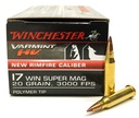 WINCHESTER S17W20 VARMINT HV 17 WSM 20 GRAIN POLYMER TIP 