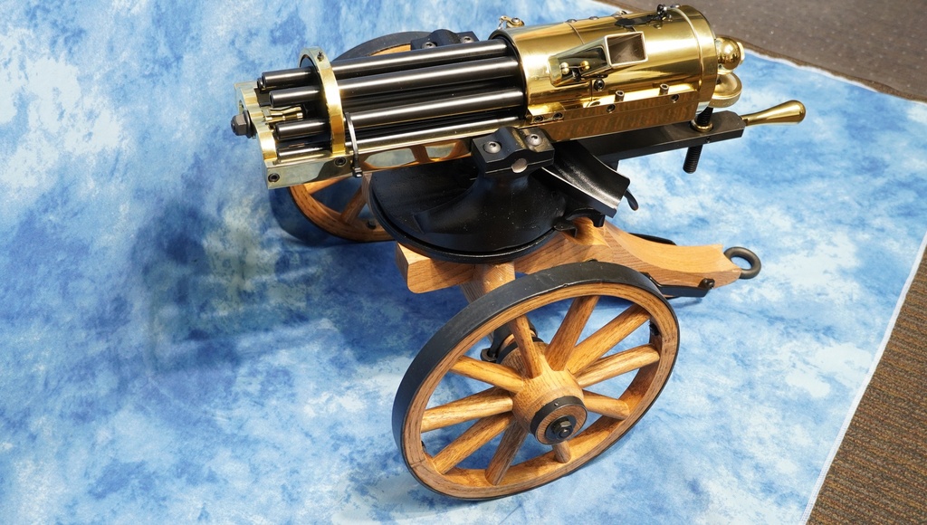 TIPPMANN ORDNANCE TG-900-G BRASS 9MM GATLING GUN W/CARRIAGE