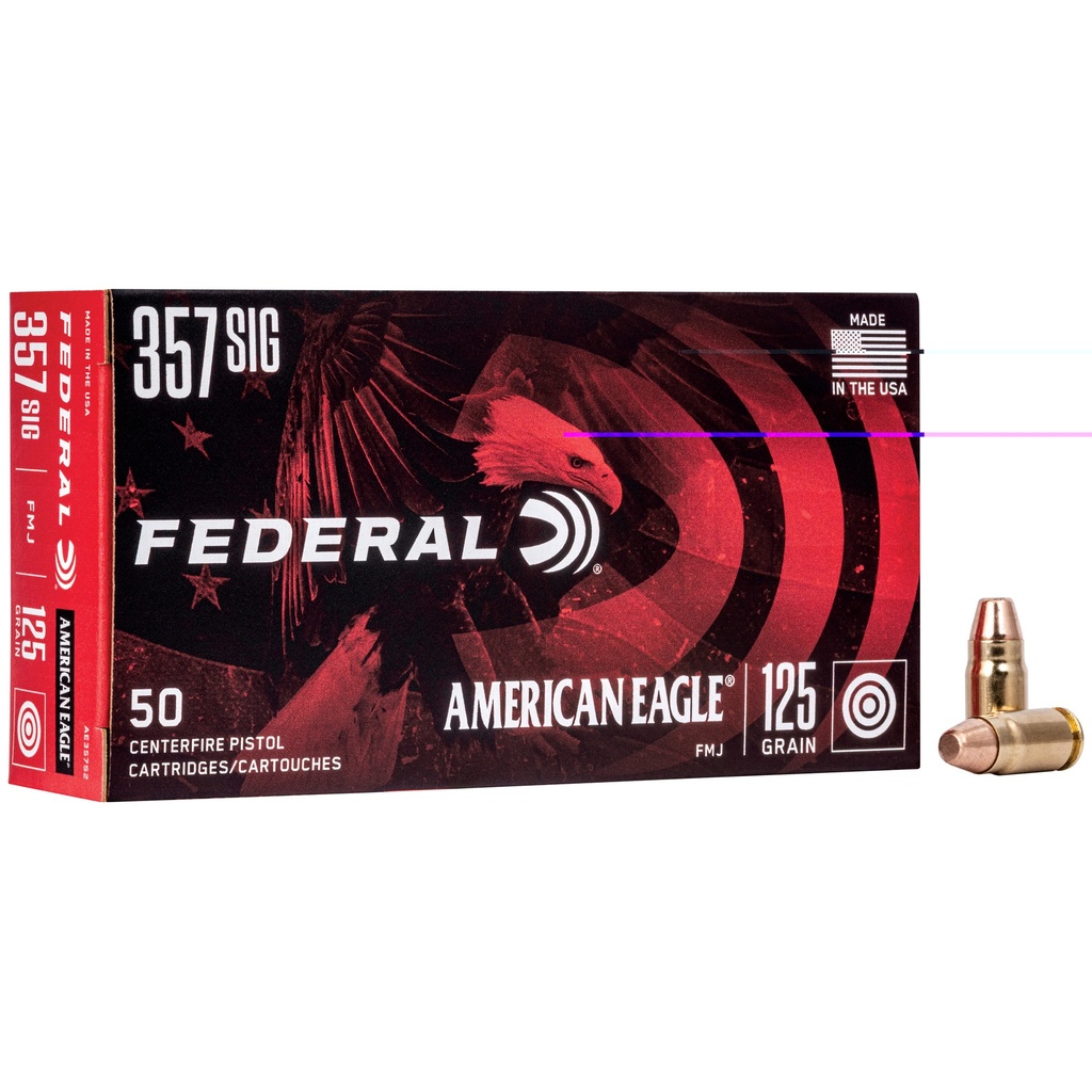 FEDERAL AE357S2 AMERICAN EAGLE 357SIG 125GR FMJ 50RD