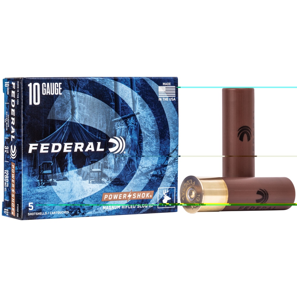 FEDERAL F103FRS POWER-SHOK 10 GA 3-1/2" 1 3/4OZ RIFLED SLUG 5 RNDS