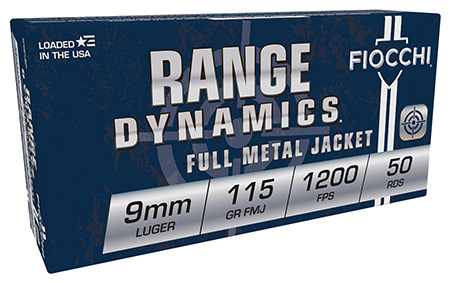 FIOCCHI 9MM 115GR FULL METAL JACKET 50 RNDS 9AP