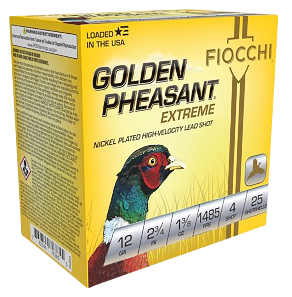 FIOCCHI 12GPX4 GOLDEN PHEASANT EXTREMA 12 GAUGE 2-3/4" 1 3/8OZ 4 SHOT 25 RNDS