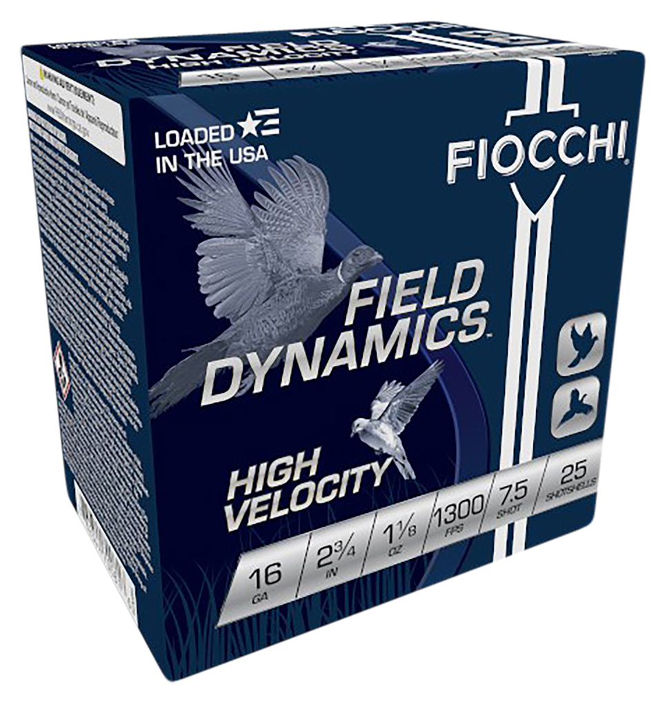 FIOCCHI 16HV75 FIELD DYNAMICS HIGH VELOCITY 16 GAUGE 2-3/4" 1 1/8OZ 7.5 SHOT 25 RNDS