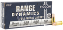FIOCCHI 9APE RANGE DYNAMICS 9MM LUGER 158GR FMJ 50 RNDS