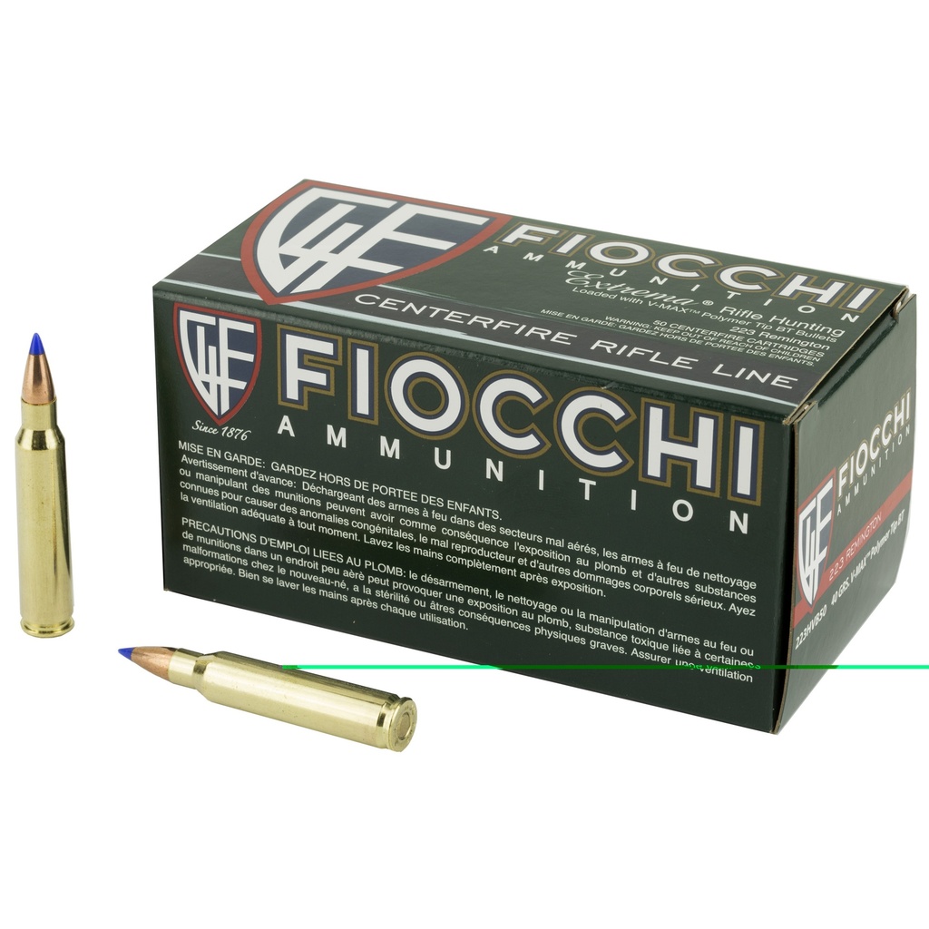 FIOCCHI 223 REM 40GR V-MAX 50 RNDS 223HVB50