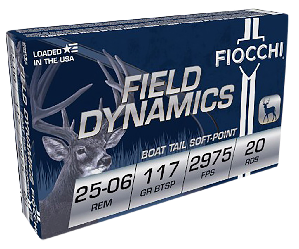 FIOCCHI 2506B FIELD DYNAMICS 25-06 REM 117 GRAIN POINTED SOFT POINT 20 RNDS