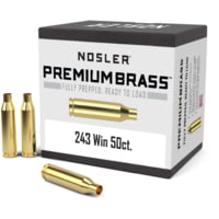 NOSLER UNPRIMED BRASS RIFLE CARTRIDGE CASES 50.CT .243 WIN #10105