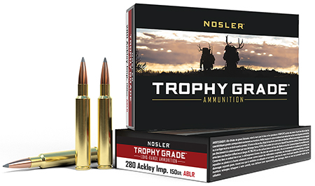 NOSLER 60116 TROPHY GRADE LONG-RANGE 280 ACKLEY 150 GRAIN ABLR 20 RNDS