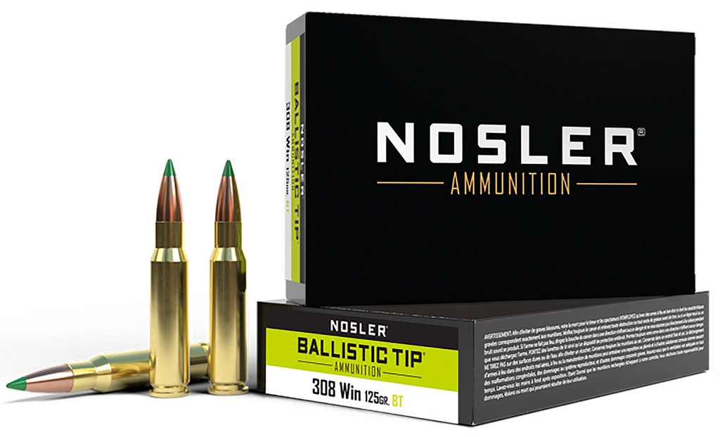 NOSLER 40061 308 WIN TROPHY GRADE 125 GRAIN BALLISTIC TIP 20RD