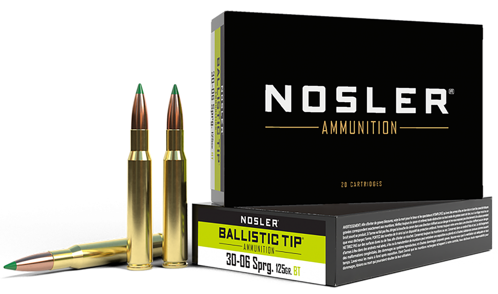 NOSLER BALLISTIC TIP, NOS 40068 TROPHY 30-06     125 BT 20RNDS