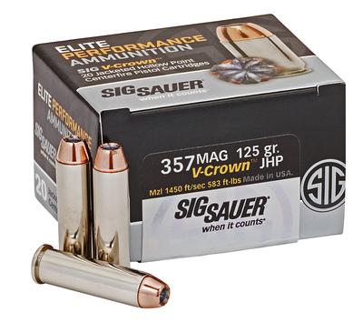 SIG SAUER E357M1-20 V-CROWN 357 MAGNUM 125 GRAIN JHP 20 RNDS