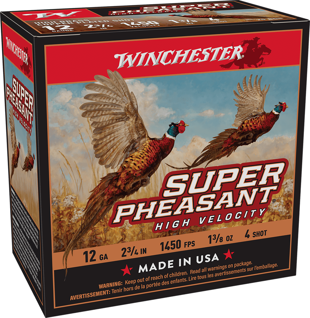 WINCHESTER X12PHV4 SUPER PHEASANT 12 GAUGE 2.75" 1-3/8OZ 4 SHOT 25 RNDS