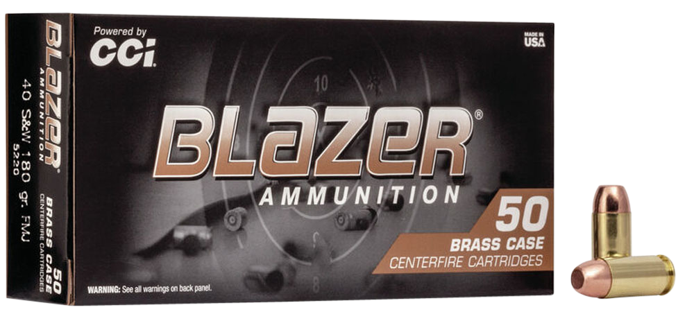 CCI 5220 BLAZER BRASS 40 S&W 180GR FMJ 50 ROUNDS