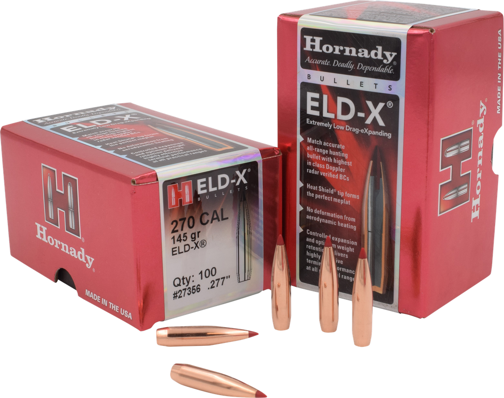 HORNADY 27356 ELD-X 270 CAL .277 145 GR ELD-X 100 PER BOX