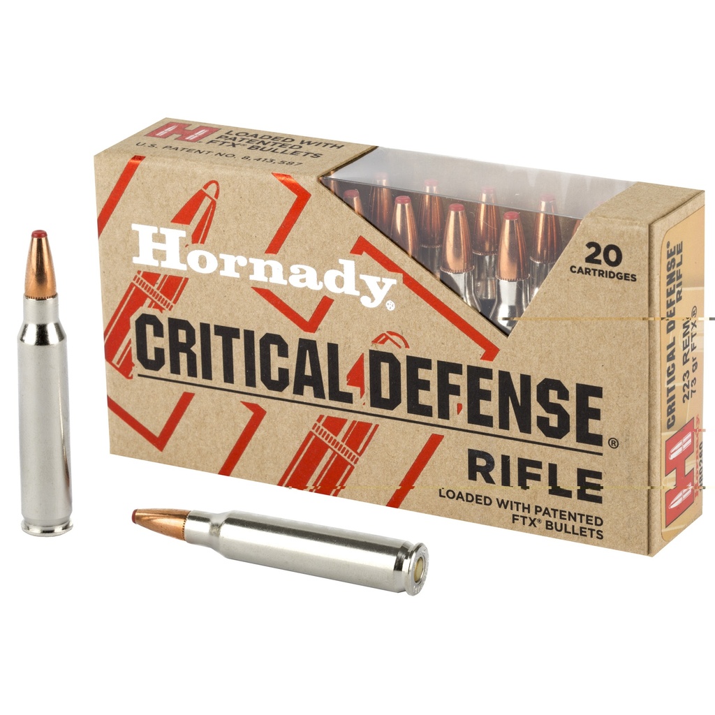 HORNADY 80260 CRITICAL DEFENSE 223 REM 73 GRAIN FTX 20 RNDS 
