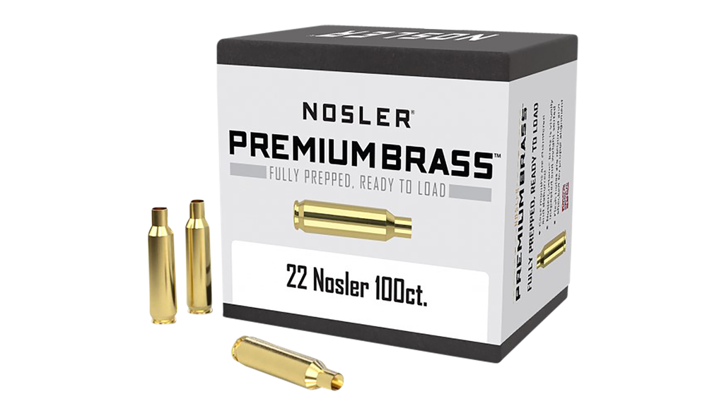 NOSLER PREMIUM BRASS UNPRIMED CASES 22 NOSLER RIFLE BRASS 100CT.