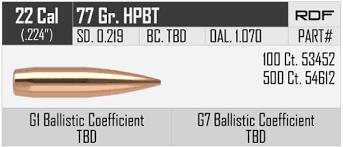 NOSLER 53452 RDF 22 CALIBER 77 GRAIN HPBT 100 CNT 