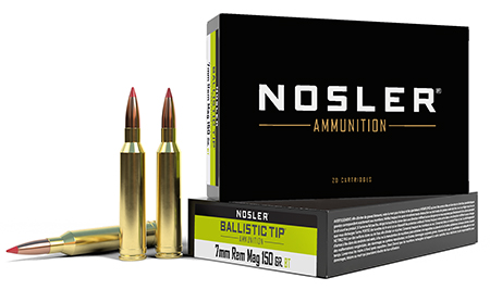 NOSLER 40045 BALLISTIC TIP 7MM REM MAG 150 GRAIN SPITZER BT 20 RNDS