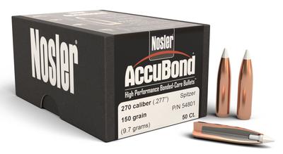 NOSLER 54801 ACCUBOND 270 CALIBER 150 GRAIN 50 CNT