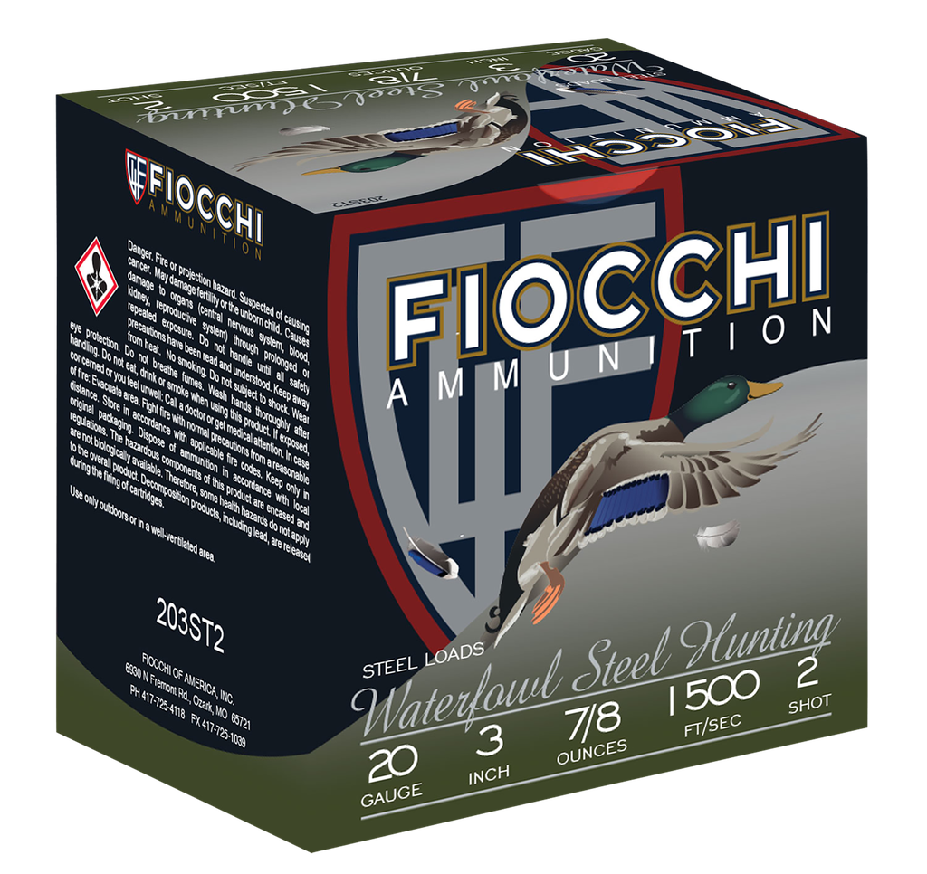 FIOCCHI 203ST2 FLYWAY WATERFOWL  20GA 3IN #2  STL 7/8 25RD