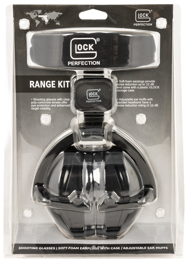 GLOCK RANGE KIT WITH EAR MUFFS, PLUGS AND GLASSES AP60220