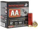 WINCHESTER AASC12507 AA SUPER SPORT SPORTING CLAY 12 GAUGE 2-3/4" 1 OZ 7.5 SHOT 25 RNDS