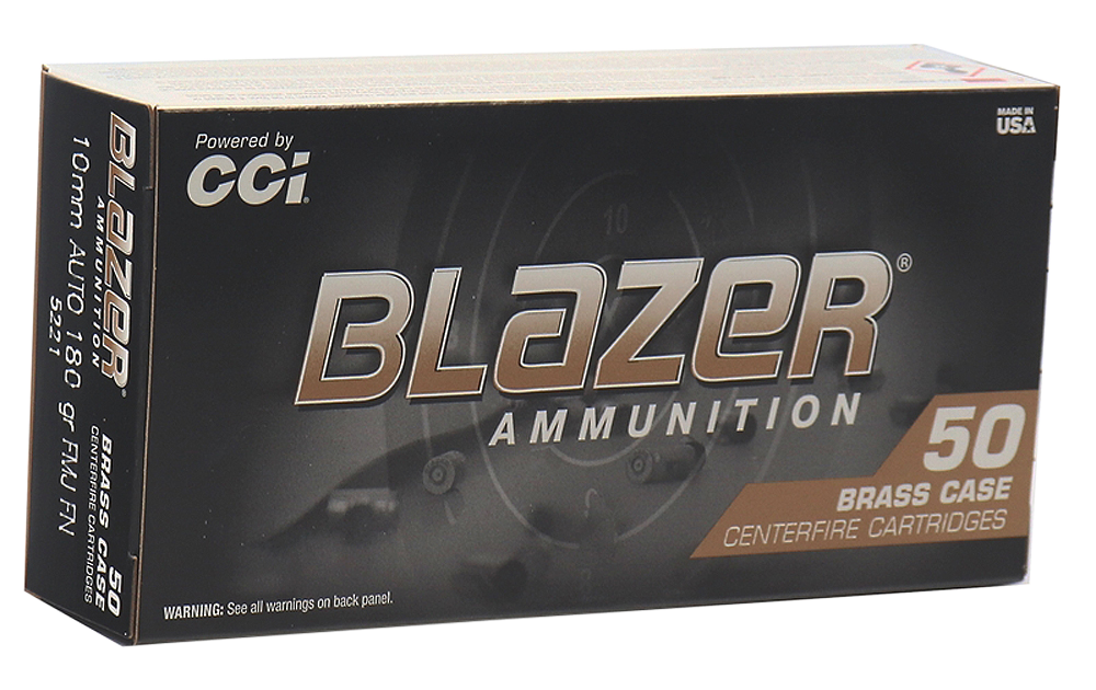 CCI 5221 BLAZER BRASS 10MM 180 GRAIN FMJ 50 RNDS