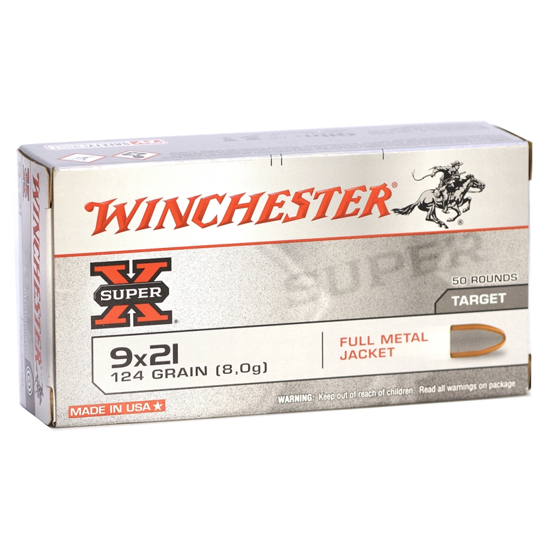 WINCHESTER Q4269 SUPER-X  9X21MM 124 GRAIN FMJ 50 RNDS 