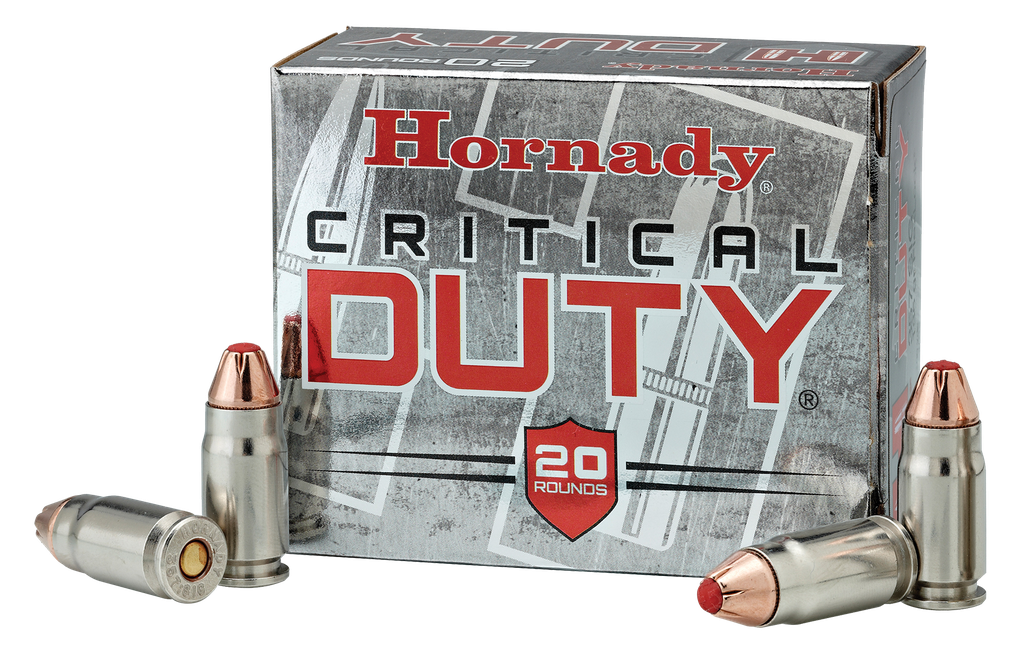 HORNADY 90216 CRITICAL DUTY 9MM LUGER+P 124 GRAIN FLEXLOCK 25 RNDS