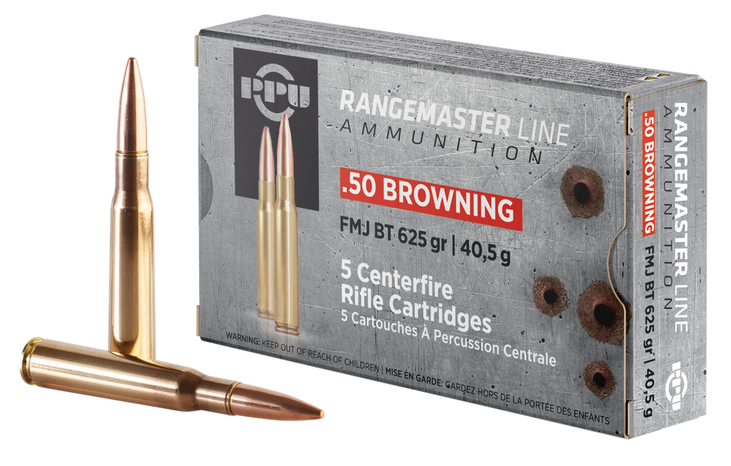 PPU PPRM50 RANGEMASTER 50 BMG 625 GRAIN FULL METAL JACKET 5 RNDS