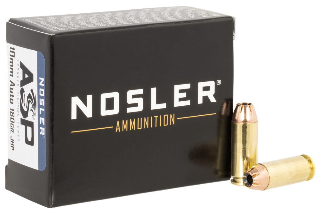 NOSLER ASSURED STOPPING POWER, NOS 51400 MATCH HG 10MM   180 JHP            20 RNDS