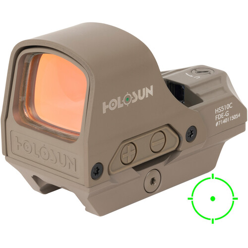 HOLOSUN HS510C-FDE-G REFLEX SIGHT 2 MOA GREEN DOT / 65 MOA CIRCLE FDE