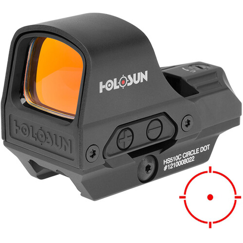 HOLOSUN HS510C REFLEX 2 MOA RED DOT / 65 MOA CIRCLE RETICLE MRS