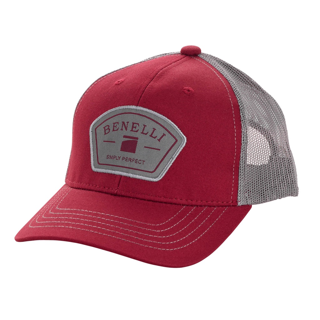 BENELLI ARCHED PATCH CAP BURGUNDY GREY #91223