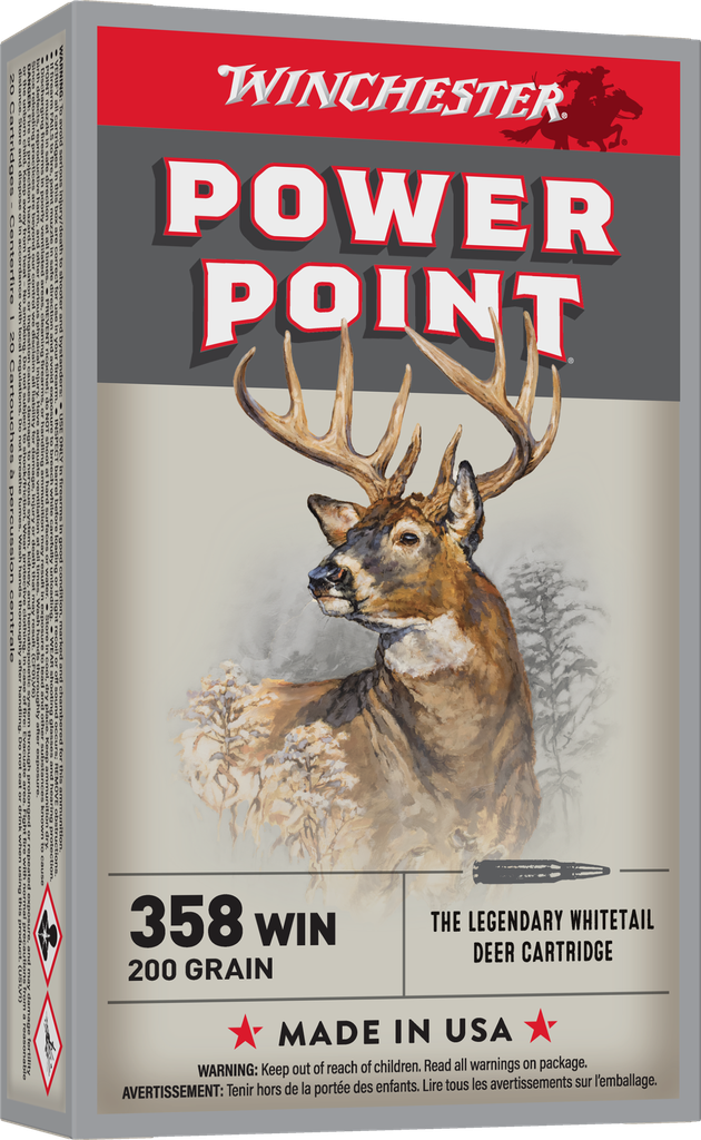 WINCHESTER X358 POWER-POINT 358 WIN 200 GRAIN 20 RNDS