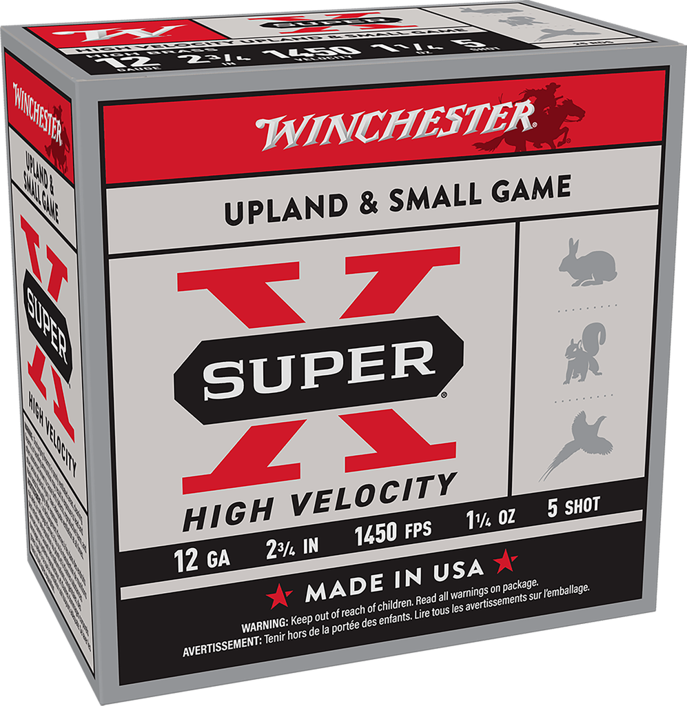 WINCHESTER X12HV5 SUPER-X HIGH VELOCITY 12 GAUGE 2.75" 1-1/4OZ 5 SHOT 25 RNDS