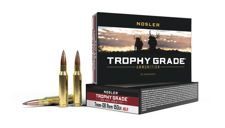 NOSLER 7MM-08 REM TROPHY GRADE LONG RANGE 150GR ABLR 61020