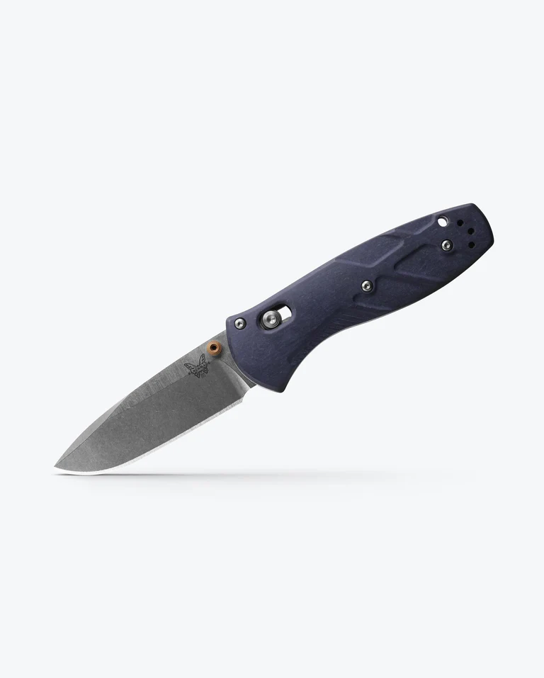 BENCHMADE 585-03 MINI-BARRAGE BLUE CANYON AXIS ASSIST OPEN CPM-S30V STEEL
