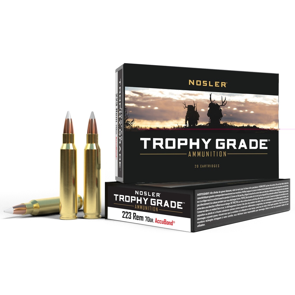 NOSLER 61036 MATCH GRADE 223 REM 70 GRAIN ACCUBOND 20 RNDS