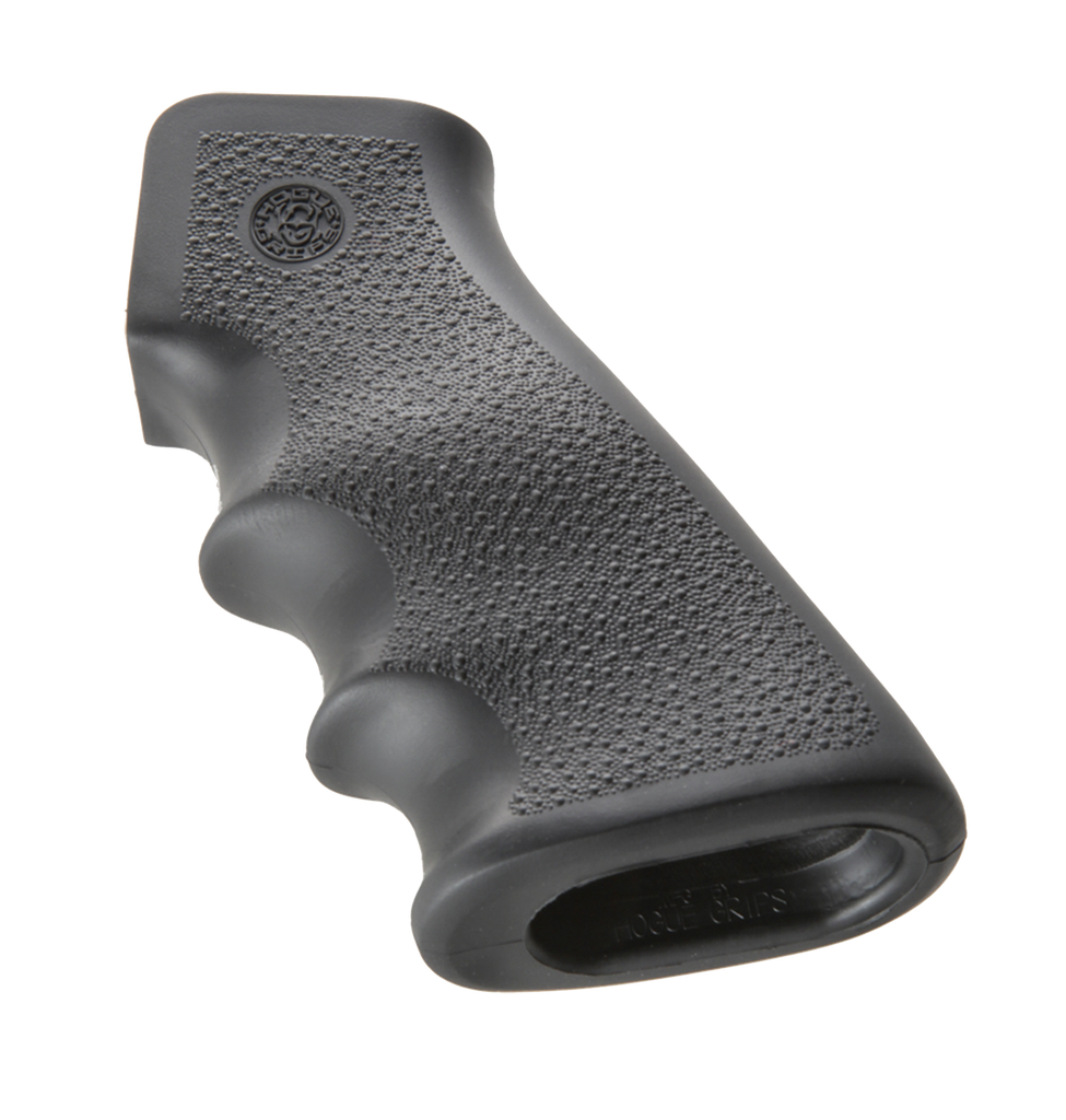 HOGUE 15000 OVERMOLDED GRIP BLACK RUBBER WITH FINGER GROOVES FOR AR-15, M16