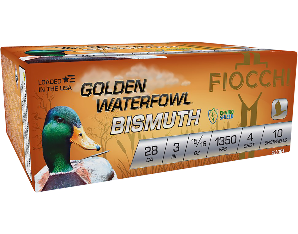 FIOCCHI 283GB4 GOLDEN WATERFOWL BISMUTH 28 GAUGE 3" 15/16OZ 4 SHOT 10 RNDS