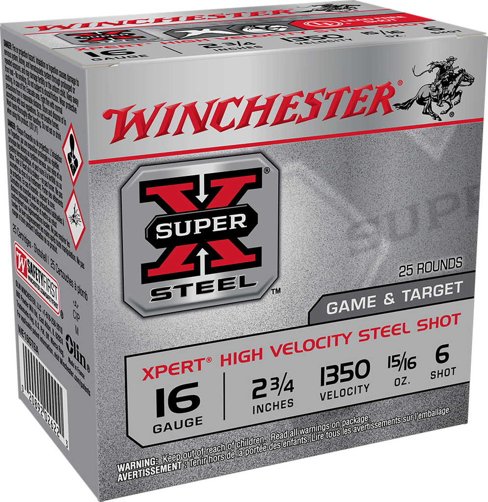 WINCHESTER WE16GT6A SUPER-X XPERT HV 16 GAUGE 2.75" 15/16OZ 6 SHOT 25 RNDS
