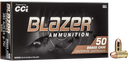 CCI 5202 BLAZER BRASS 380 ACP 95 GRAIN FULL METAL JACKET 50 RNDS