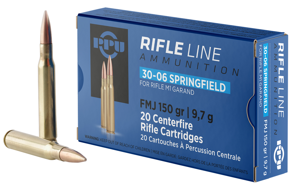 PPU PP3006G STANDARD RIFLE  30-06 SPRINGFIELD 150GR FULL METAL JACKET 20 PER BOX