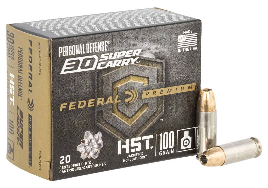 FEDERAL P30HST1S 30 SUPER CARRY 100 GRAIN HST JHP 20 RNDS