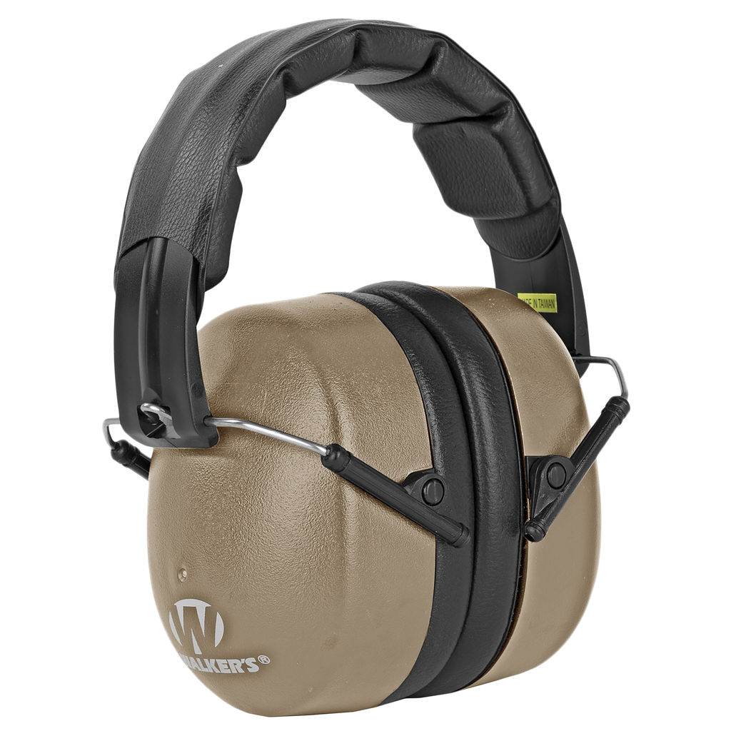 WALKER'S GWPEXFM3FDE EXTRA RANGE PASSIVE MUFF 30 DB FOLDING FLAT DARK EARTH/BLACK POLYMER