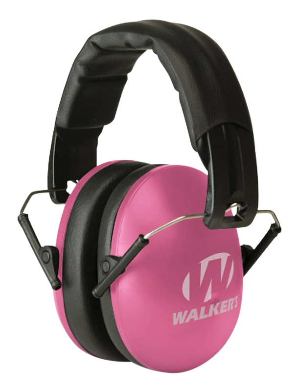 WALKER'S GWPYWFM2PNK FOLDING MUFF  27 DB OVER THE HEAD PINK/BLACK POLYMER FITS YOUTH/WOMEN